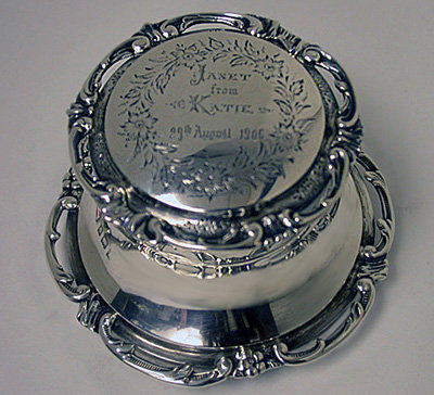 Silver Inkwell, Birmingham 1905, H. Matthews.