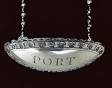 Irish Georgian Silver Wine Label Port, George Nangle, Dublin C.1790.