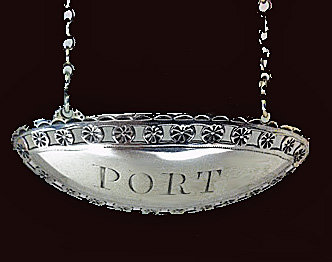 Irish Georgian Silver Wine Label Port, George Nangle, Dublin C.1790.