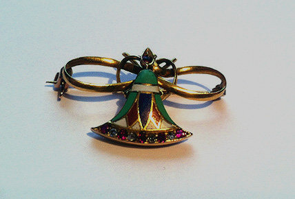 Butterfly Enamel Ruby Diamond C.1920