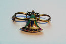 Butterfly Enamel Ruby Diamond C.1920