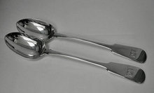 Exeter Silver Serving Spoons, Exeter 1841, Thos Byne