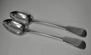 Exeter Silver Serving Spoons, Exeter 1841, Thos Byne