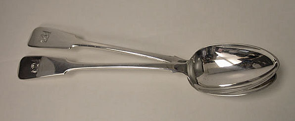 Exeter Silver Serving Spoons, Exeter 1841, Thos Byne