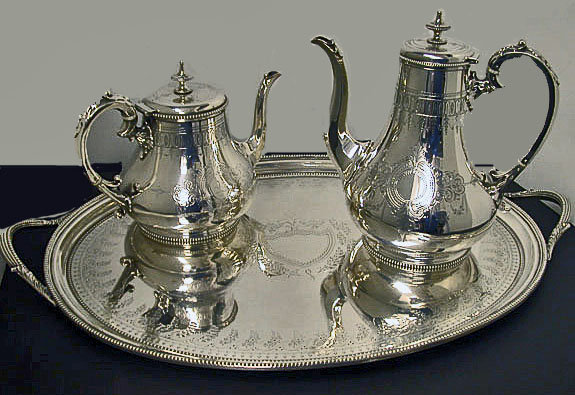 Tea & Coffee Service & Tray Brightcut 1848-78