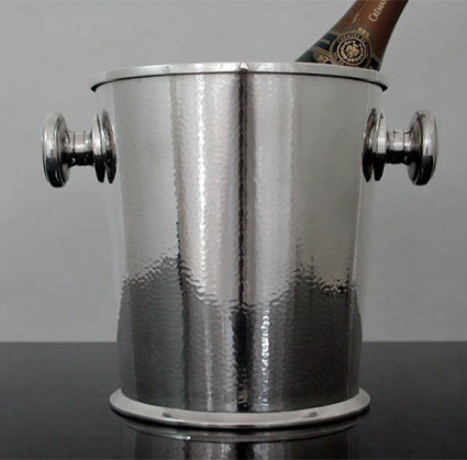 Art Deco Modernist Silver Plate hammered Wine Cooler, Germany C.1935, by Juwel