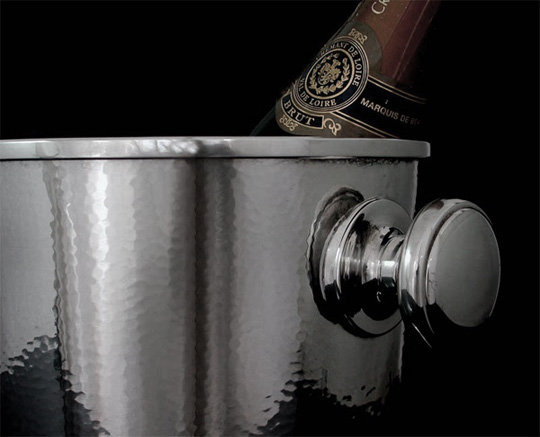 Art Deco Modernist Silver Plate hammered Wine Cooler, Germany C.1935, by Juwel