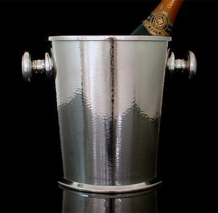 Art Deco Modernist Silver Plate hammered Wine Cooler, Germany C.1935, by Juwel