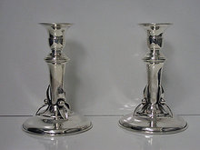 Carl Poul Petersen Sterling Candlesticks, Montreal C.1950.