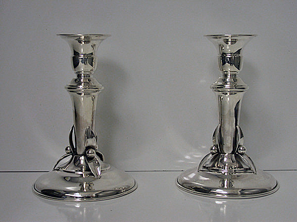 Carl Poul Petersen Sterling Candlesticks, Montreal C.1950.