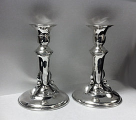 Carl Poul Petersen Sterling Candlesticks, Montreal C.1950.