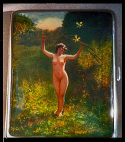 Erotic Nude enamel silver box, C.1920