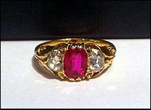 Fine Antique Ruby and Diamond 18K Ring, English C.1875