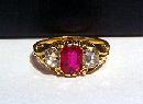 Fine Antique Ruby and Diamond 18K Ring, English C.1875