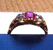 Fine Antique Ruby and Diamond 18K Ring, English C.1875