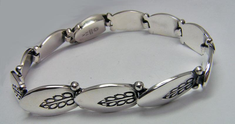 George Jensen Sterling Bracelet, design 94A, marks post 1945