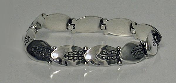 George Jensen Sterling Bracelet, design 94A, marks post 1945