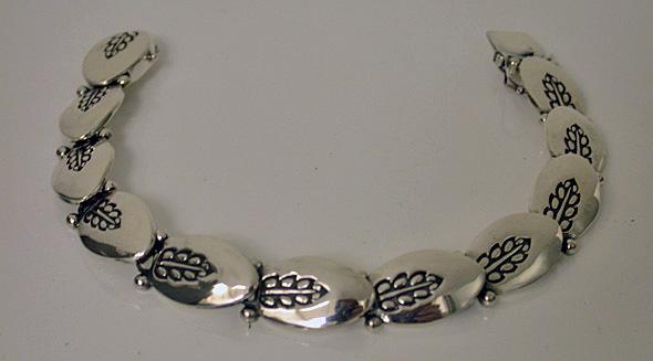 George Jensen Sterling Bracelet, design 94A, marks post 1945