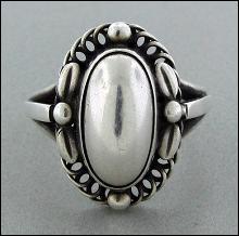 Georg Jensen Harald Nielsen Moonlight Blossom Ring, Denmark, post 1945