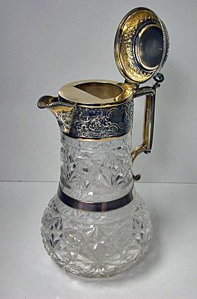 English Silver Claret Jug 1898 W & C. Sissons