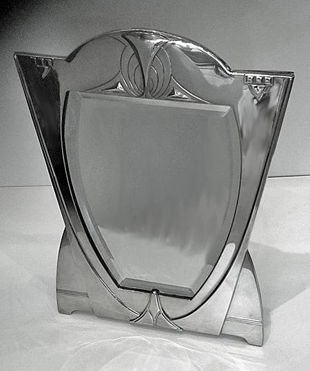 WMF Art Nouveau Jugendstil Secessionist large silver plate Mirror, Germany