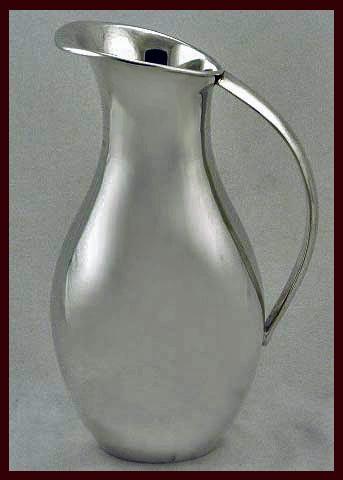 Juvento Lopez Reyes, C.1950 Mexican Sterling Water Pitcher Jug.