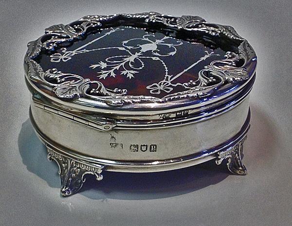 Silver faux tortoiseshell Box, London 1910, Mappin & Webb.