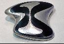 Georg Jensen Henning Koppel abstract enamel sterling Brooch Denmark, C.1969