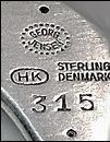 Georg Jensen Henning Koppel abstract enamel sterling Brooch Denmark, C.1969