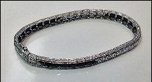 Art Deco Bracelet Platinum Diamond Onyx C.1920.