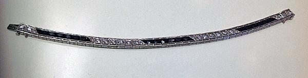 Art Deco Bracelet Platinum Diamond Onyx C.1920.