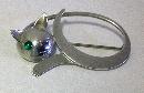 Georg Jensen Sterling reclining Cat Brooch, JoPol C.1945