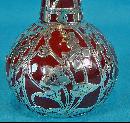 Fine American Art Nouveau Silver overlay rare red glass Vase, C.1900