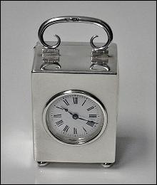 Antique Silver Carriage Clock, London 1913, Goldsmiths and Silversmiths Co