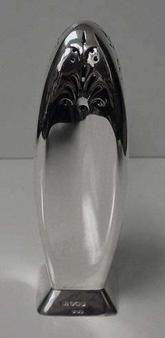 Silver Caster Rocket shape, Dublin 1941 import marks,hallmarked for Sheffield 1939, Atkins Bros