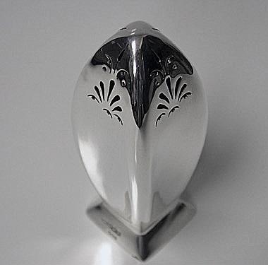 Silver Caster Rocket shape, Dublin 1941 import marks,hallmarked for Sheffield 1939, Atkins Bros