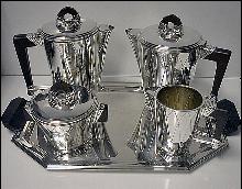 Art Deco Silver Plate Tea and Coffee Service, France C.1930.