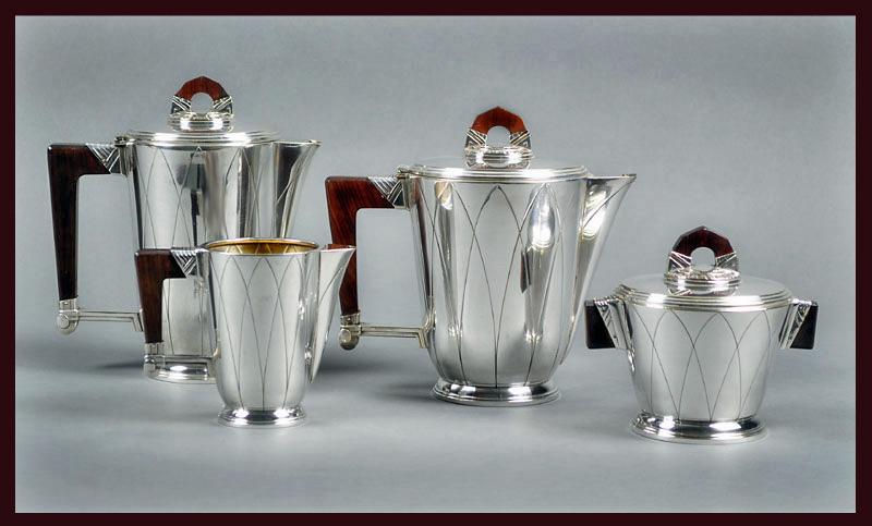 Art Deco Silver Plate Tea and Coffee Service, France C.1930.