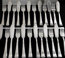 Art Deco Silver Fish Service for 12, Germany circa 1920