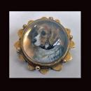 Spaniel Dog Reverse Intaglio Crystal Brooch