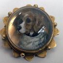 Spaniel Dog Reverse Intaglio Crystal Brooch