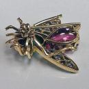 Suffragette colours Bee Brooch Diamond Gem Set C.1910