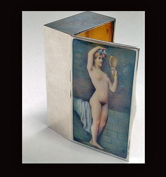 Fine Erotic Enamel Silver Box