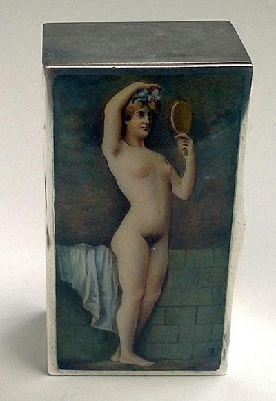 Fine Erotic Enamel Silver Box