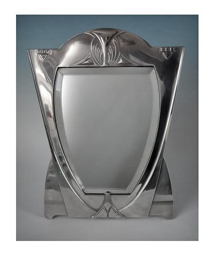 WMF Art Nouveau Jugendstil Secessionist large silver plate Mirror, Germany