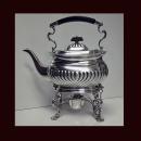Hukin & Heath English Silver Georgian style Kettle on stand with burner, London 1895 42.75 oz!