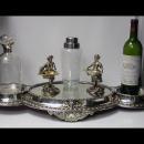 Elkington centerpiece mirror plateau bottle stand, England 1869.