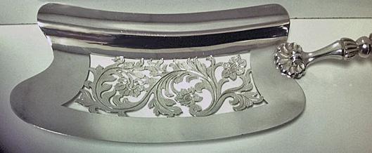 Large Dutch Silver Slice, date mark for 1841, 833 std, Rotterdam