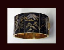 Antique Shakudo Bangle, C.1900.