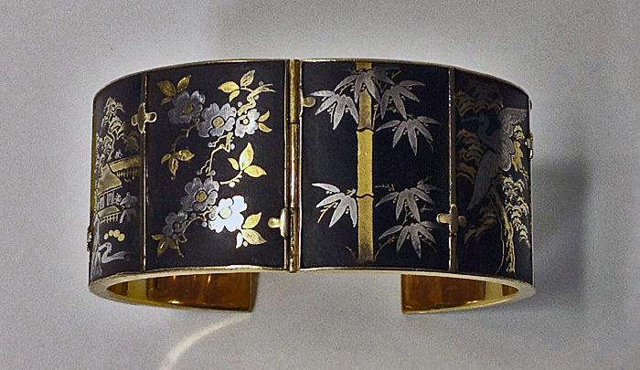 Antique Shakudo Bangle, C.1900.